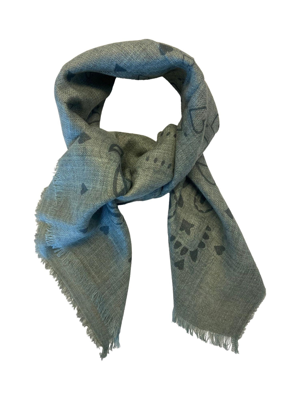 Skjerf Mønstert 85x85 Grønn