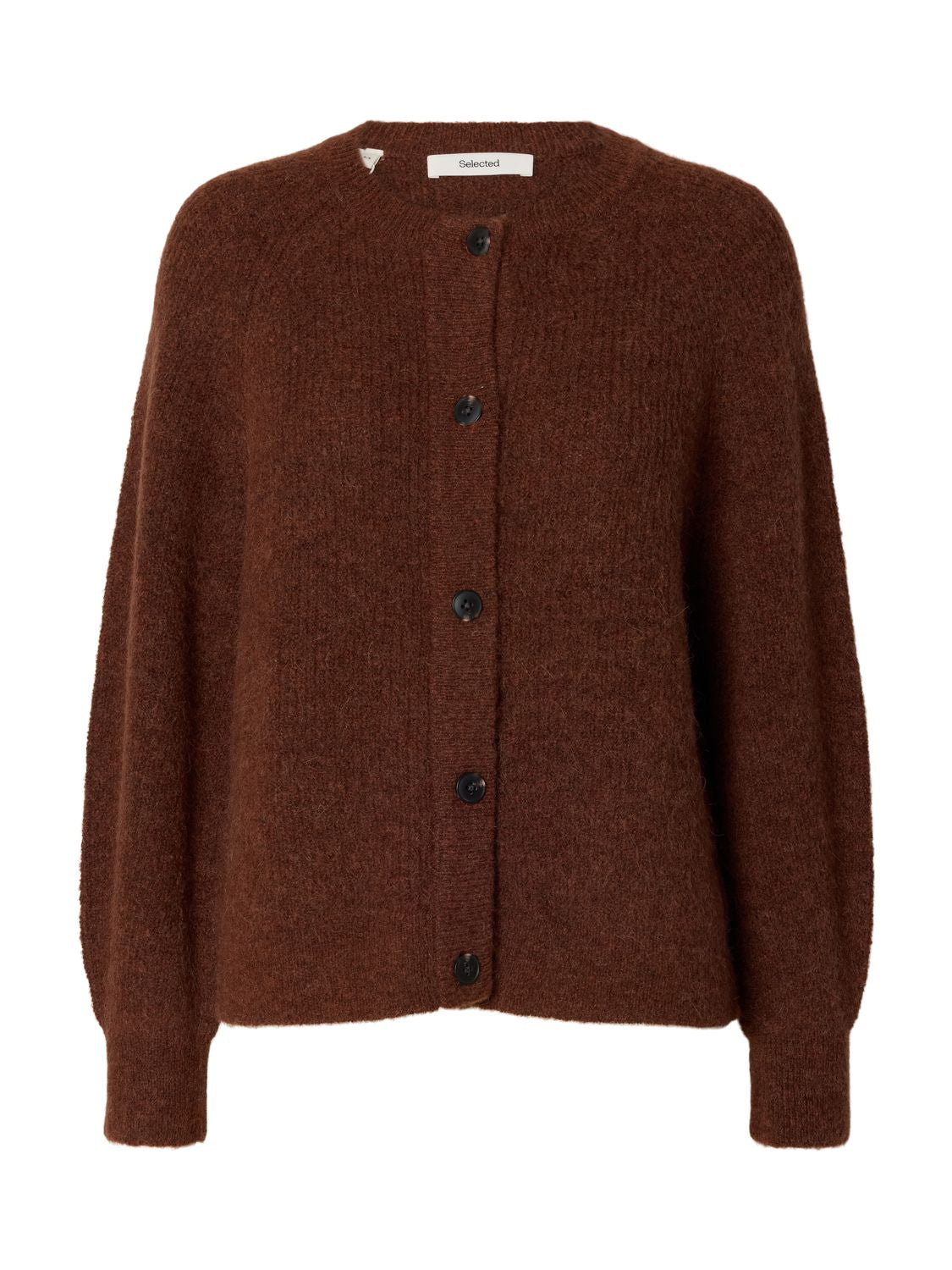 Slwlulu Ls Knit Short Cardigan Noos Brun Melert