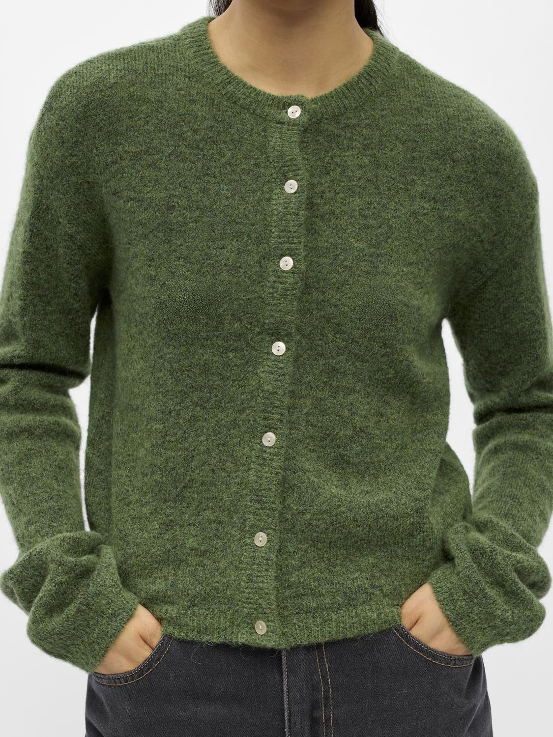 Objagate L/s Re Knit Cardigan Noos Grønn
