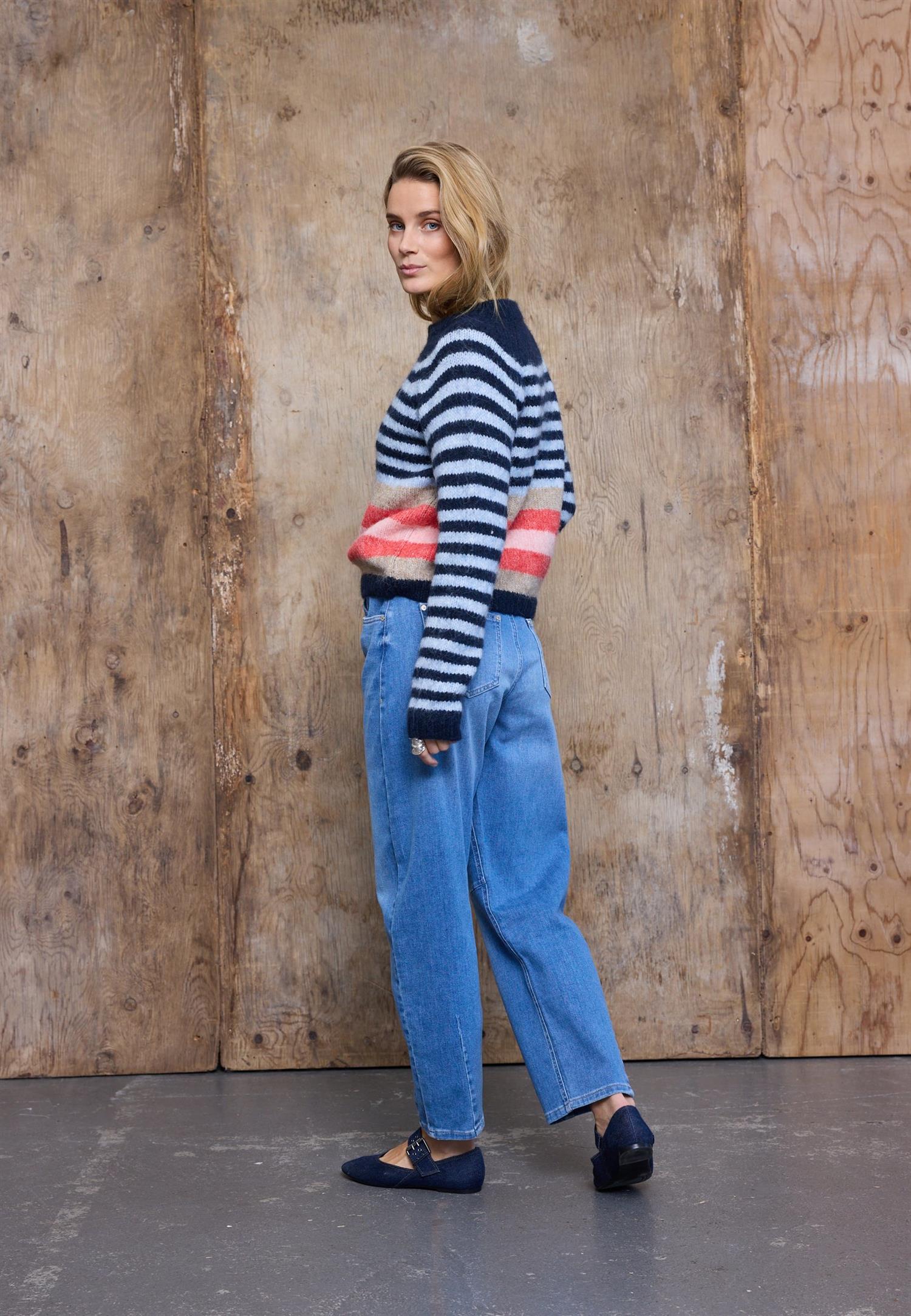 Pzanni Hw Jeans Barrel Leg Blå