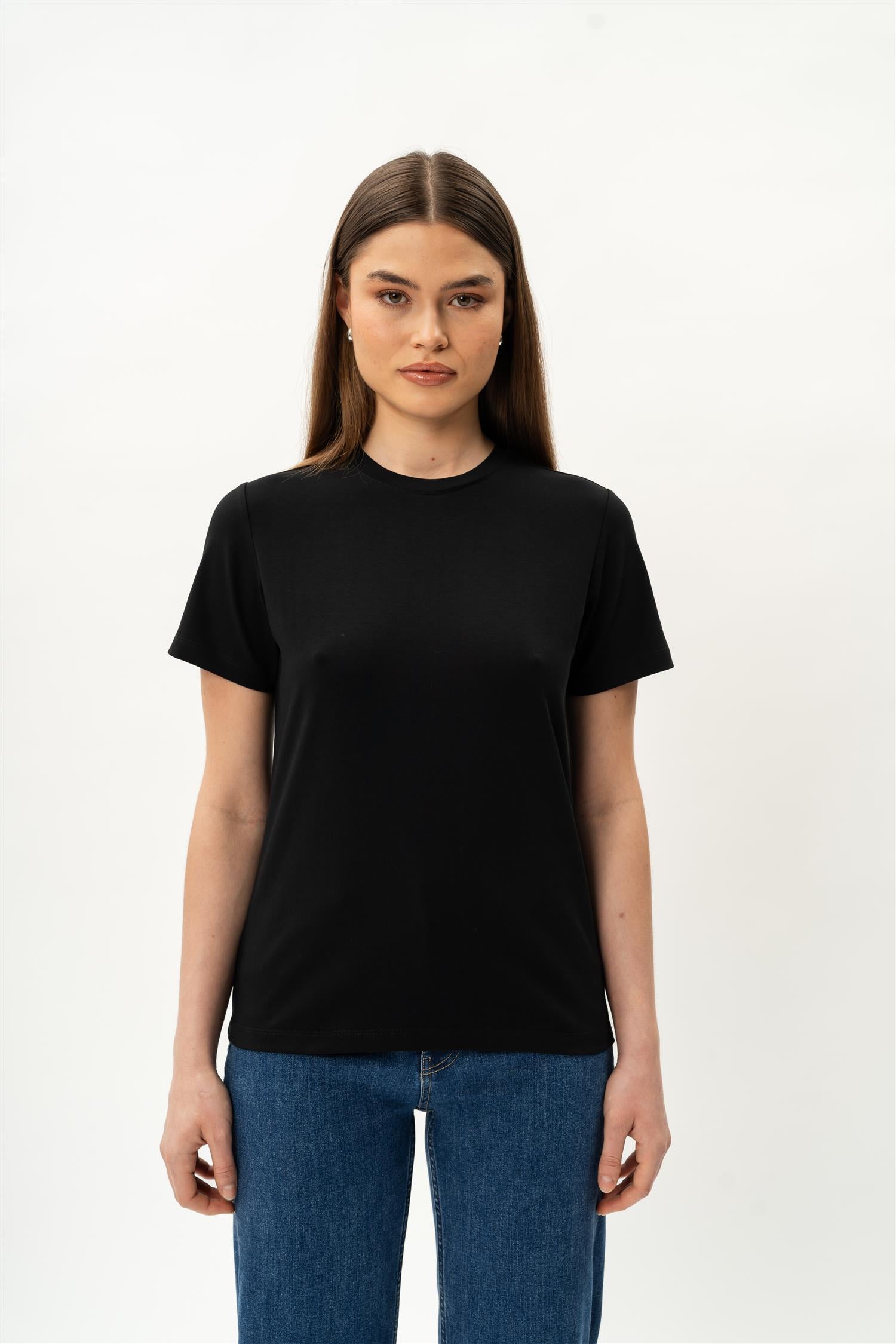 Fitted Pima T-shirt Svart