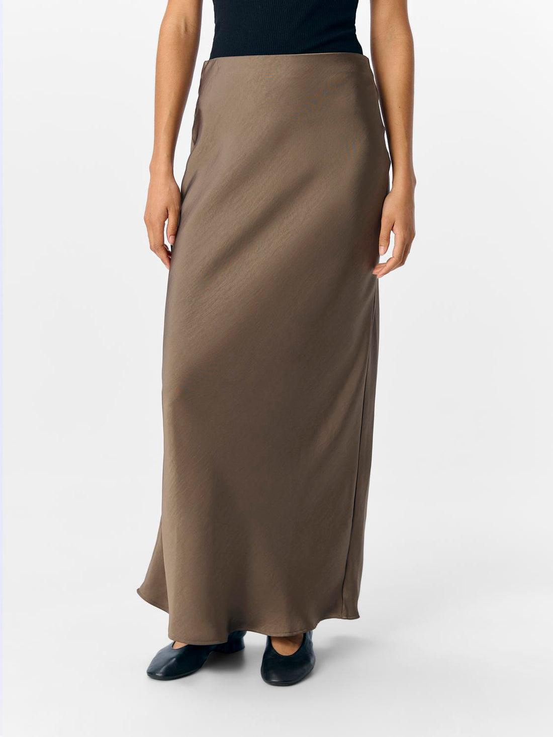 Objchilli Mw Long Skirt Noos Brun