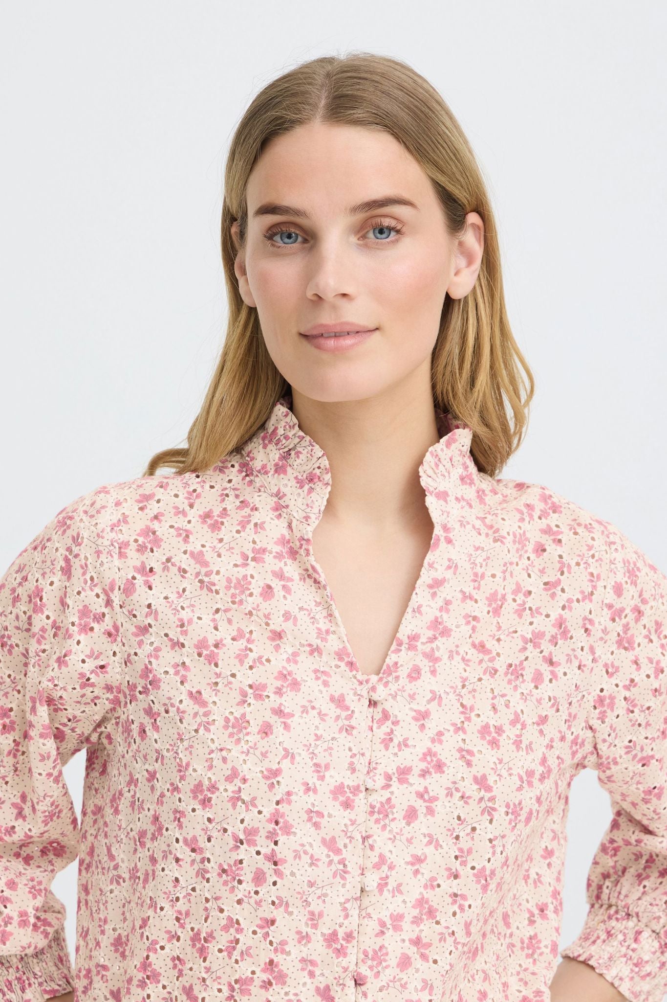 Pzdolores 3/4 Sl Blouse Beige