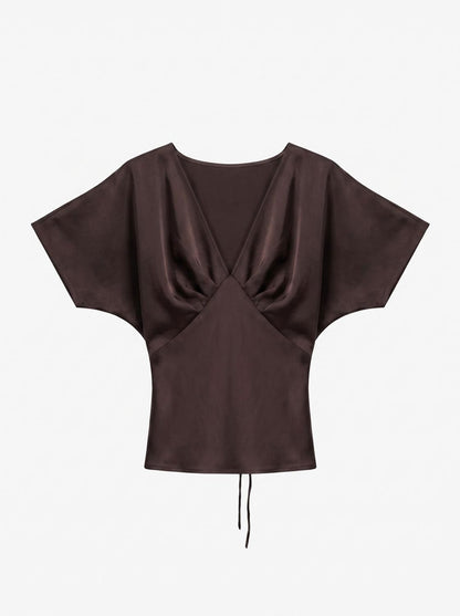 Vmmiro Ss Waist Tie Top Wvn Ret Brun