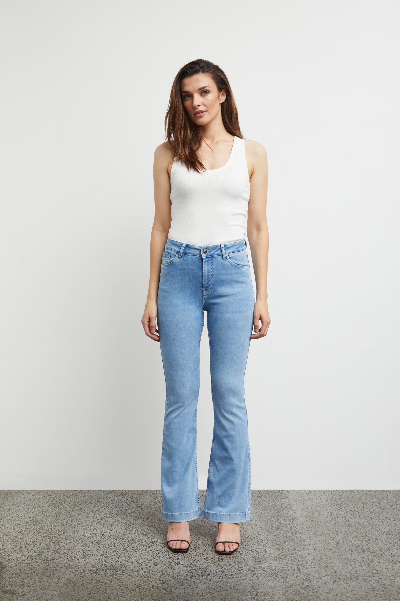 Pzbecca Uhw Bootcut Leg Blå