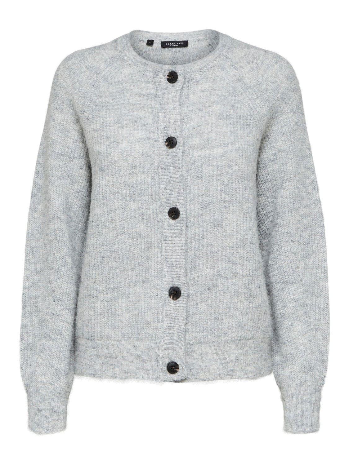 SLFLULU LS KNIT SHORT CARDIGAN NOOS Grå