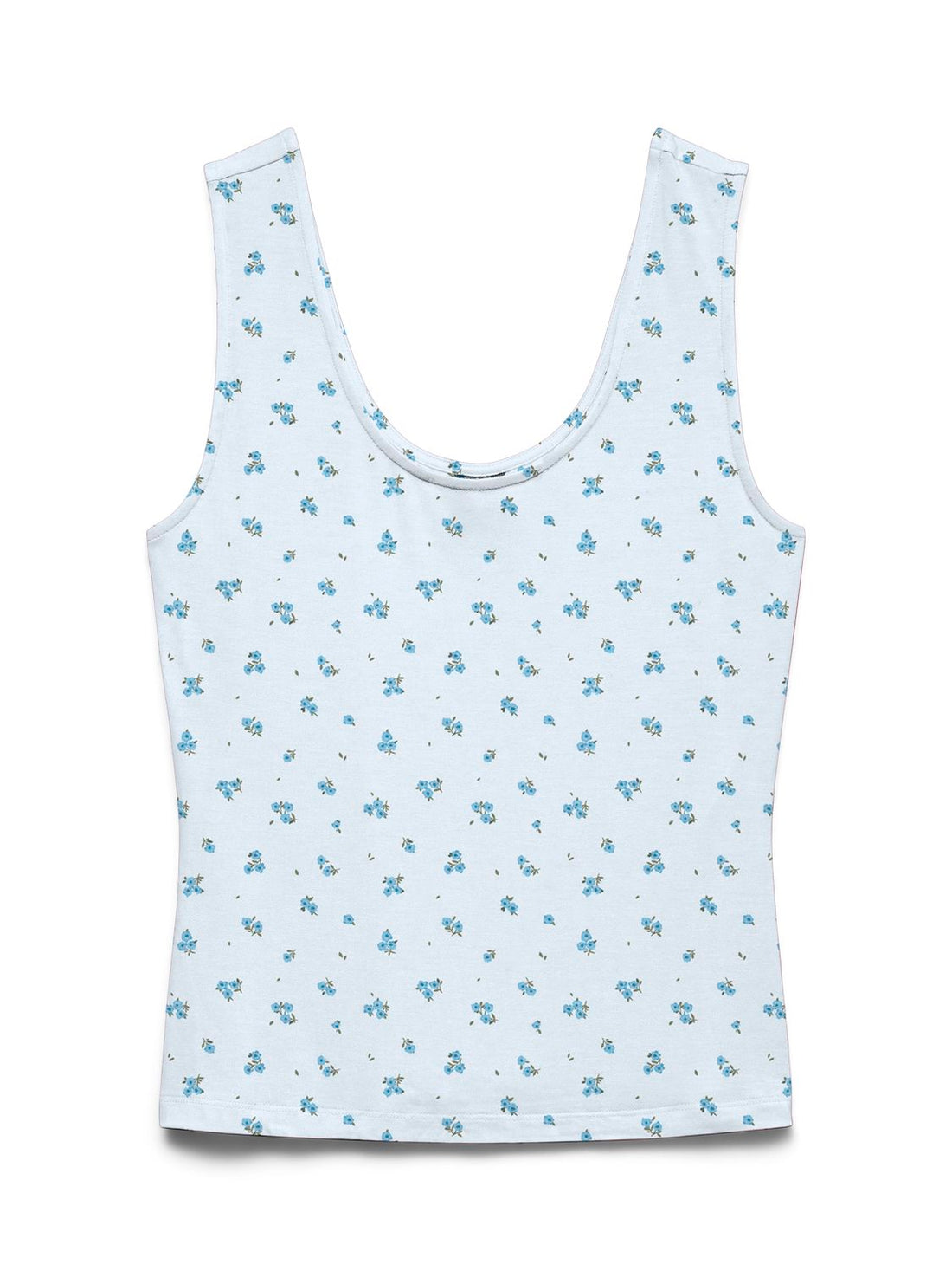 Vmesther Aop Sl U-Neck Top Jrs Blå