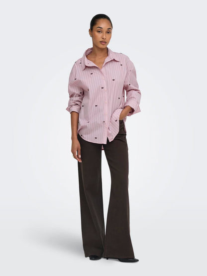 Onloregon Zeidi Ls Bow Shirt Noos Wvn Rosa