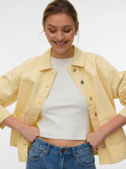 Vmjamie Ls Denim Shacket Mix Ga Noos Gul