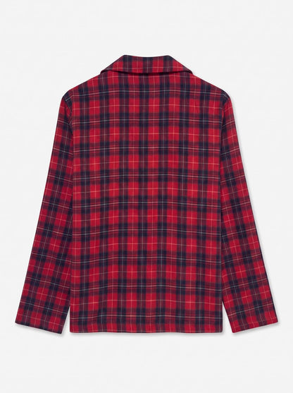Vmnora Flannel Nightwear Shirt Rød