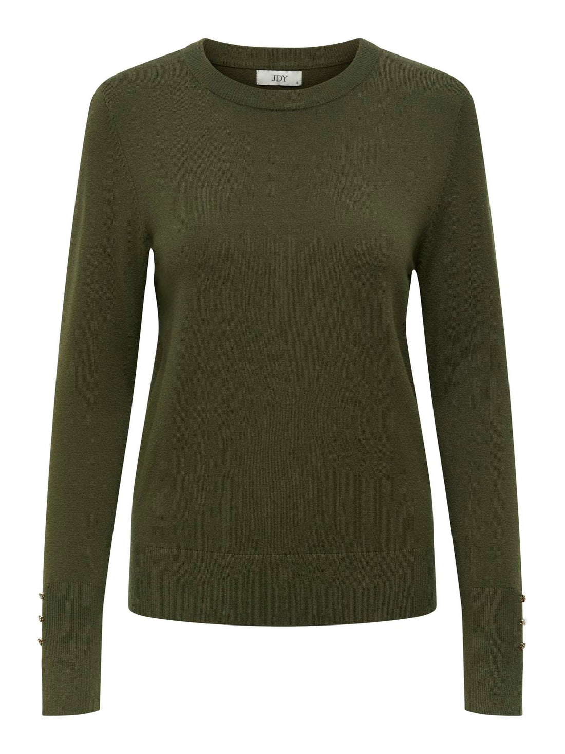 Jdymalou L/s On Button Pullover Knt Noos Mørkegrønn