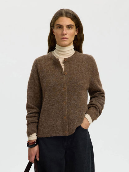 Slwlulu New Ls Knit Cardigan Noos Brun