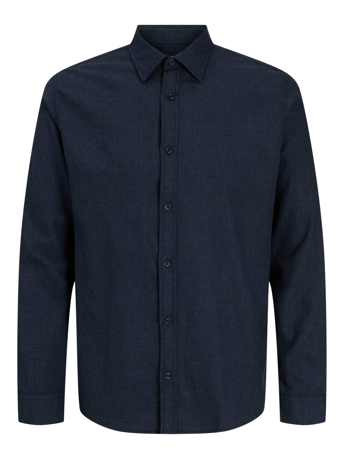 Jjefield Melange Shirt Ls Sn Blå