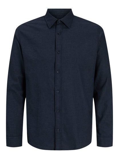 Jjefield Melange Shirt Ls Sn Blå