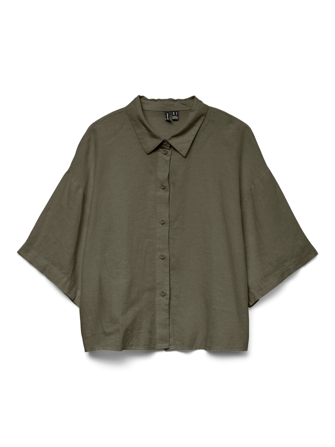 Vmlinn 2/4 Short Shirt Wvn Noos Grønn