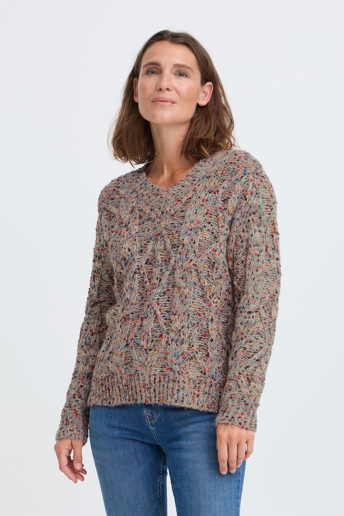 Pzelin Multicolour Pullover Brun