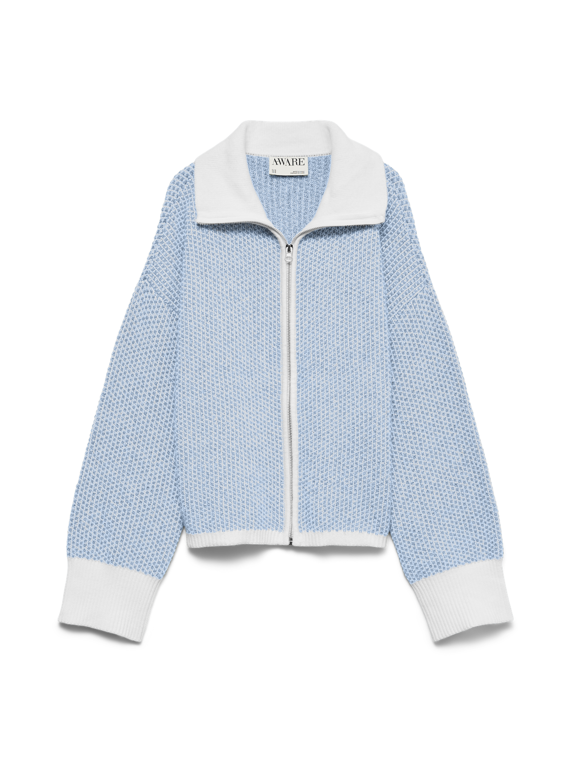 Awollie Ls Zip Knit Cardigan Blå