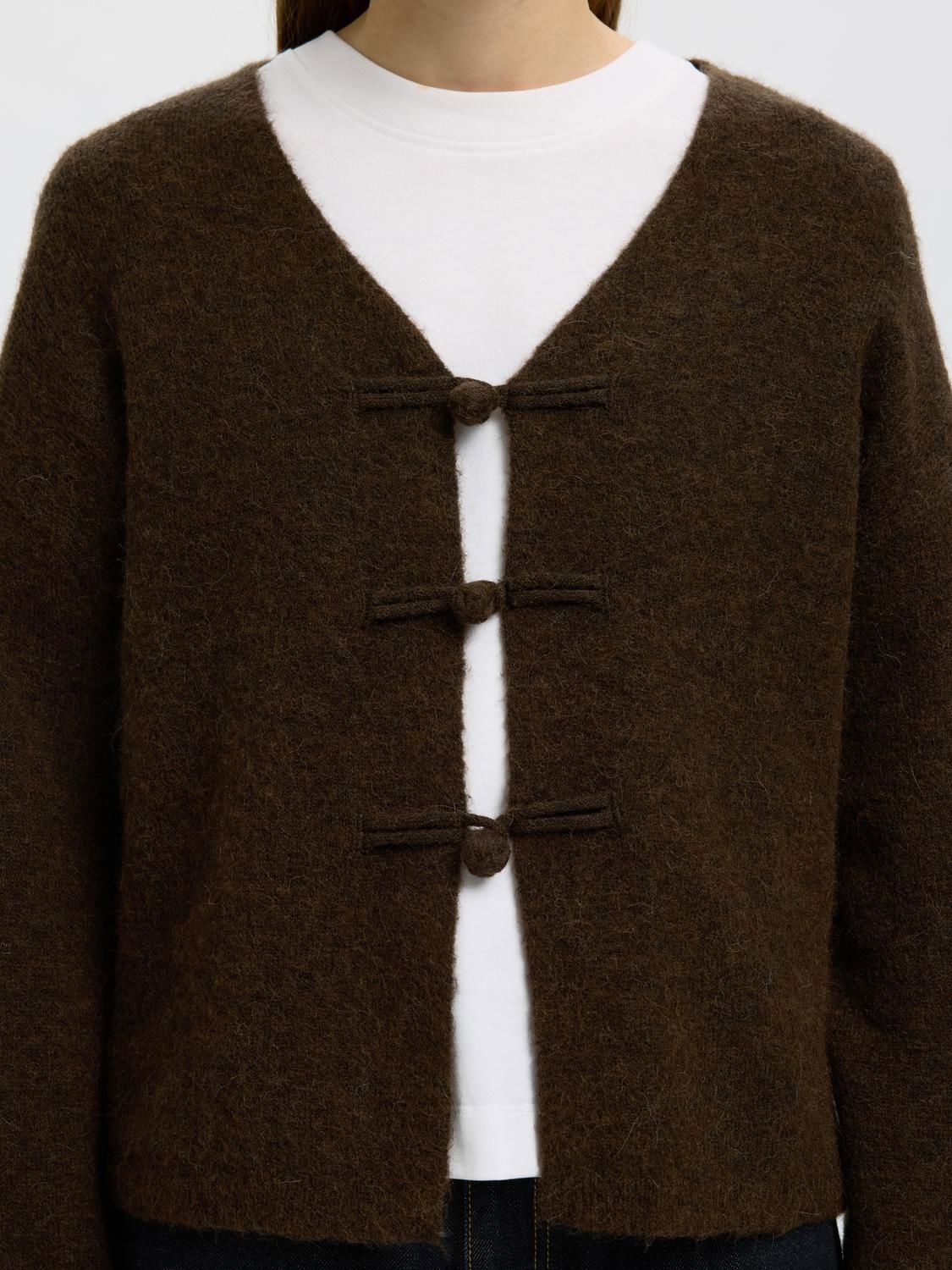 Slwlulu Ls Duffle Knit Cardigan Brun