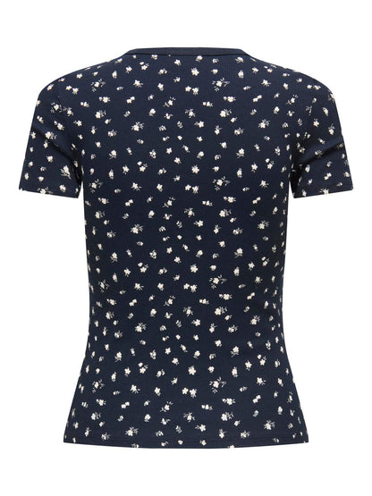 Jdylucky S/s O Neck Top Jrs Noos Blå