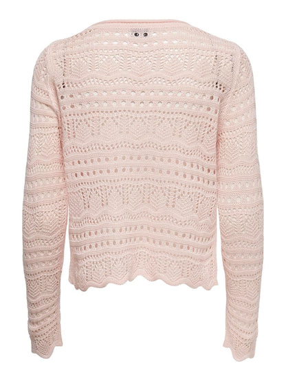 Jdysun Lay L/s Boatneck Pullov. Knt Noos Rosa