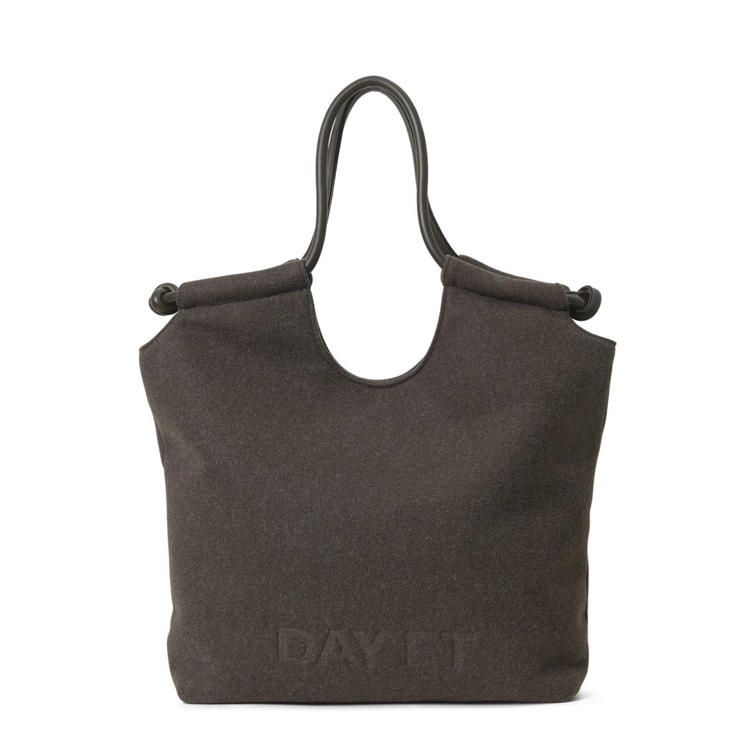 Day Woolen Tote Brun