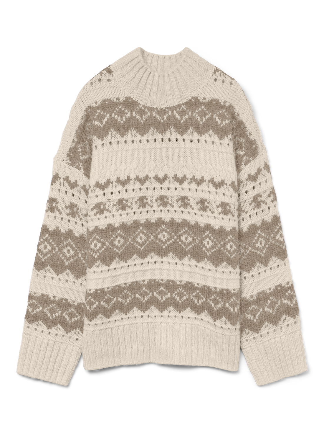 VMAMPLE LS HIGH NECK PULLOVER BOO Lysegrå
