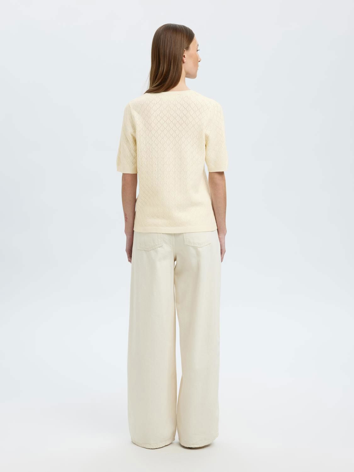 Slfhelen 2/4 Knit O-Neck Lys Beige