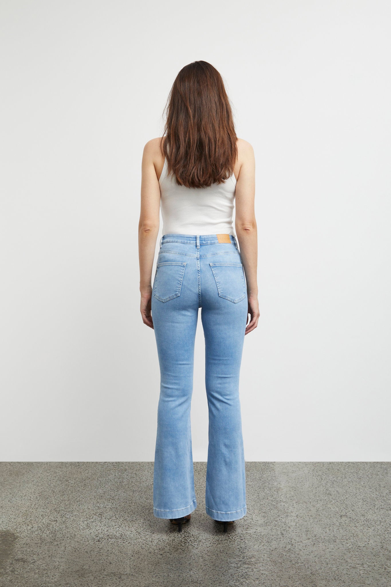 Pzbecca Uhw Bootcut Leg Blå