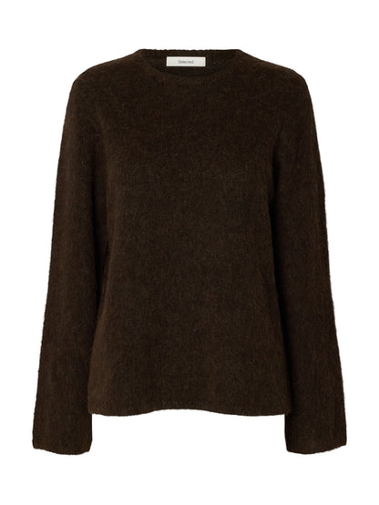 Slwlulu Brushed Ls Knit O-Neck Noos Brun