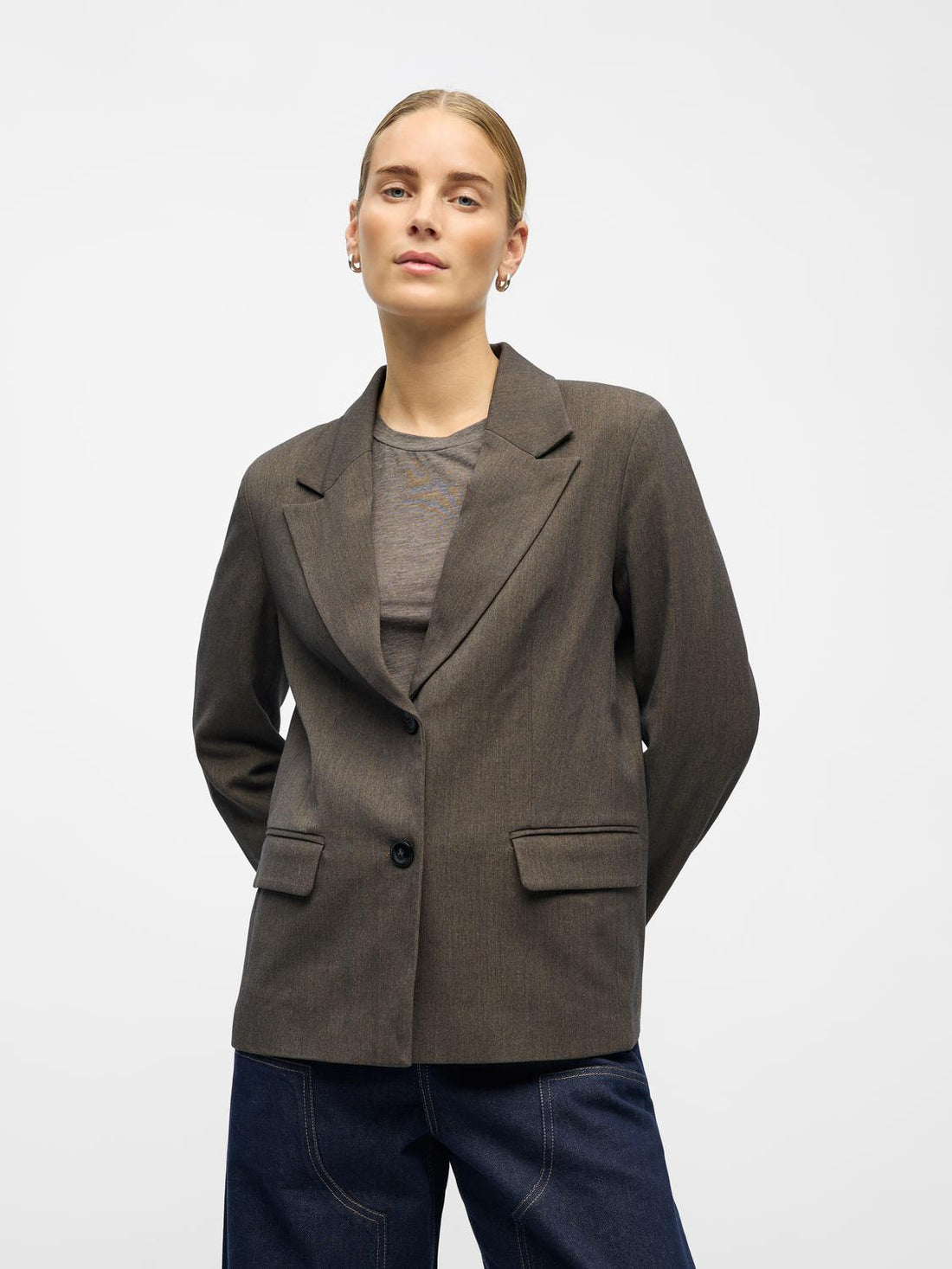 Objkara L/s Lo Blazer 142 Mørkebrun