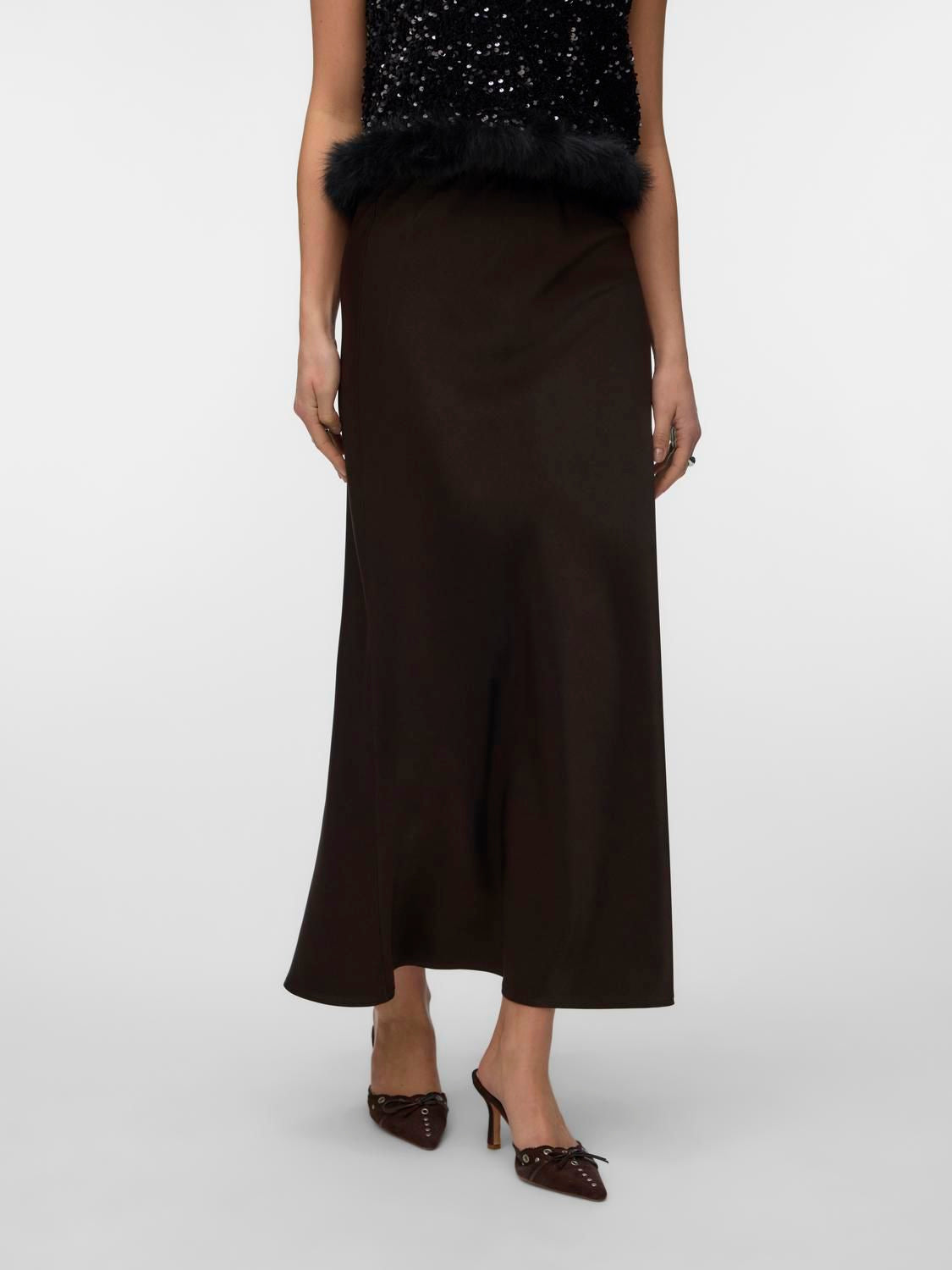 Vmcharm Mw Long Skirt Wvn Boo Brun