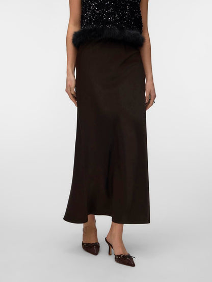 Vmcharm Mw Long Skirt Wvn Boo Brun