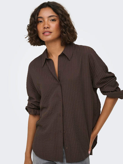 Onloregon Bari L/s Shirt Wvn Brun