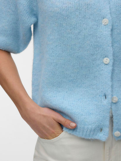 Vmkara 2/4 O-Neck Button Cardigan Exp Blå
