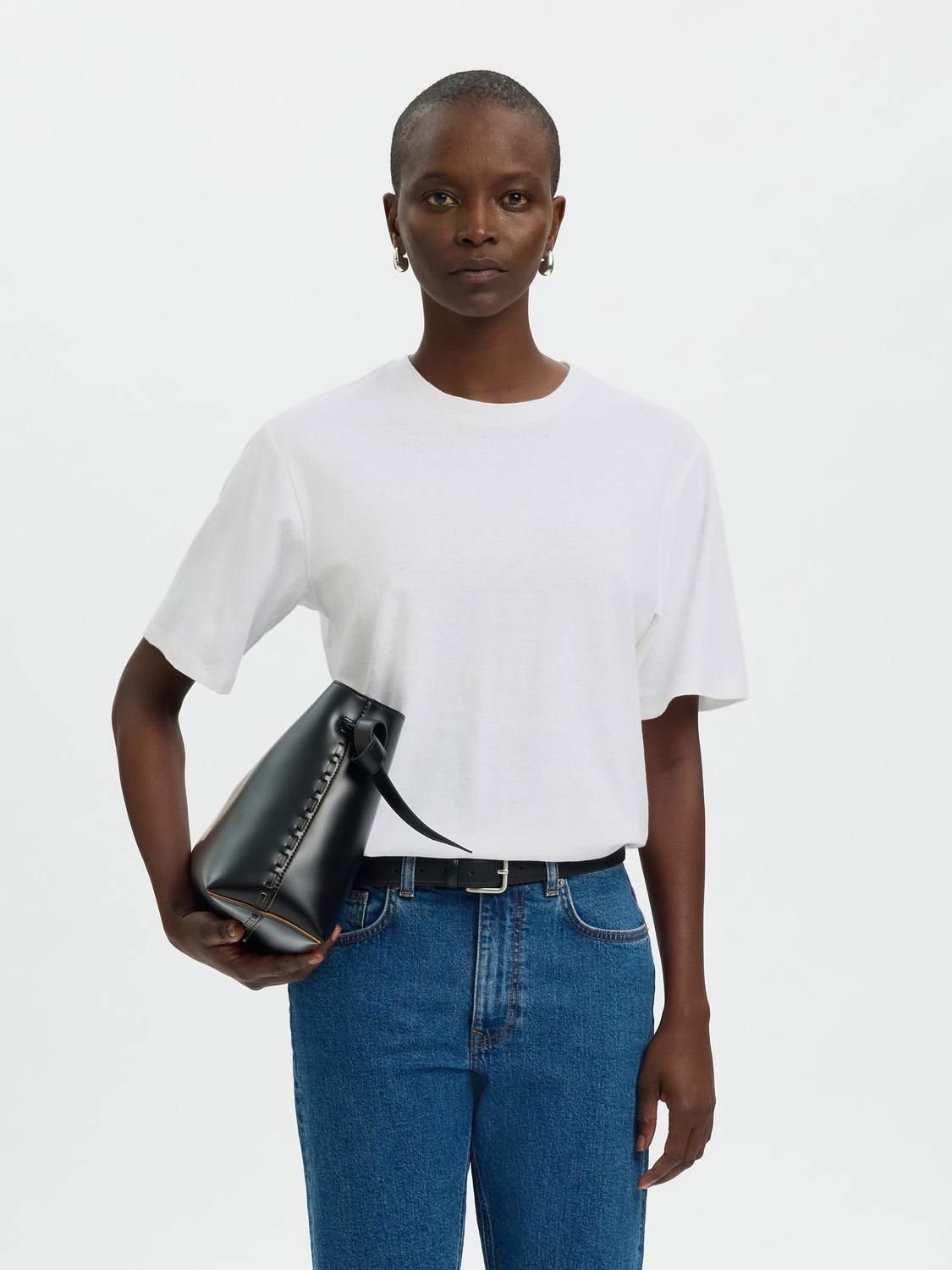 Slwada Ss Linen Blend Tee Noos Hvit