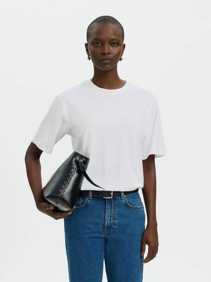 Slwada Ss Linen Blend Tee Noos Hvit
