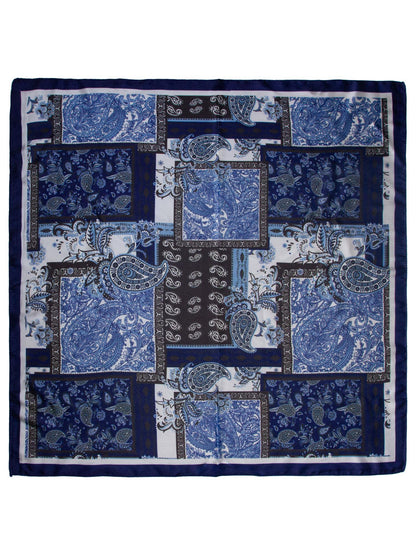 Skjerf Paisley 70x70 New Navy