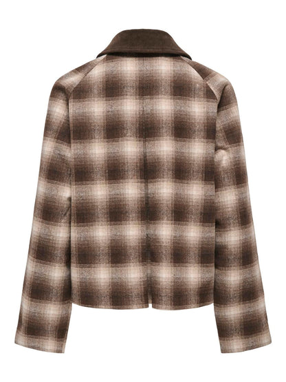 Onlkine Checked Cord Jacket Cc Otw Grå