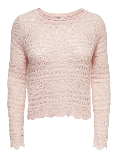 Jdysun Lay L/s Boatneck Pullov. Knt Noos Rosa