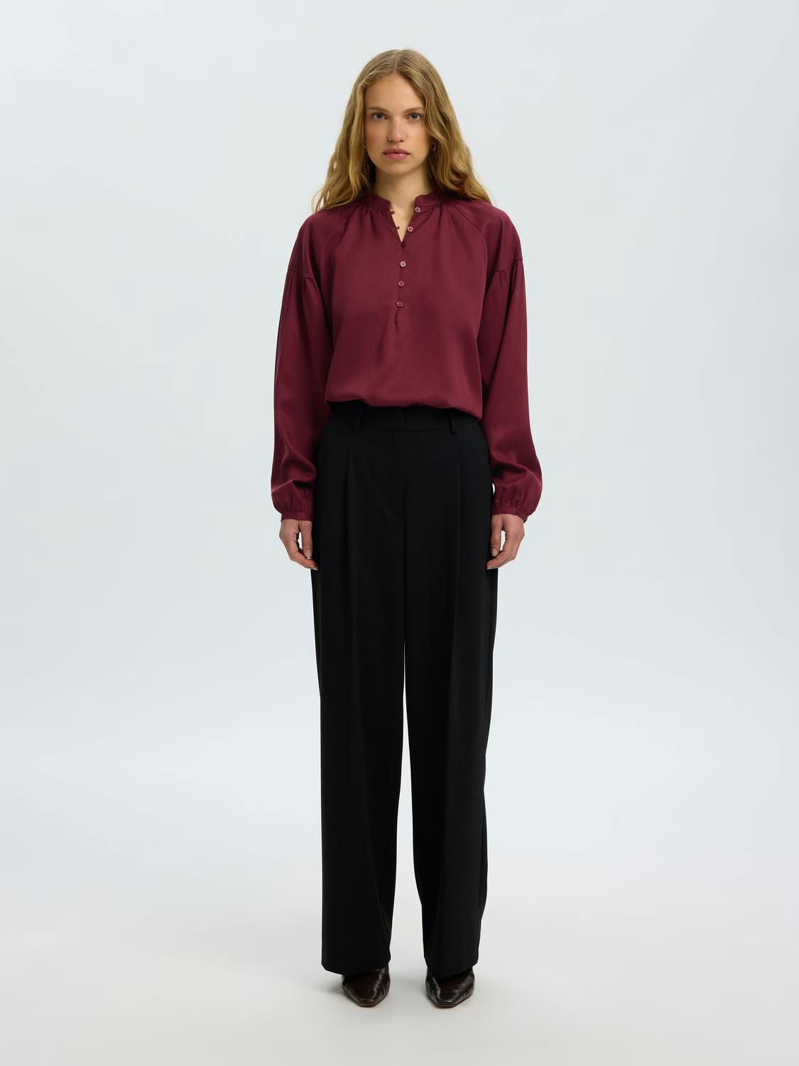 Slwdonna Ls Shirt Noos Burgunder