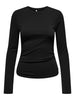 Onlfree Life L/s Slub Rib Top Jrs Svart