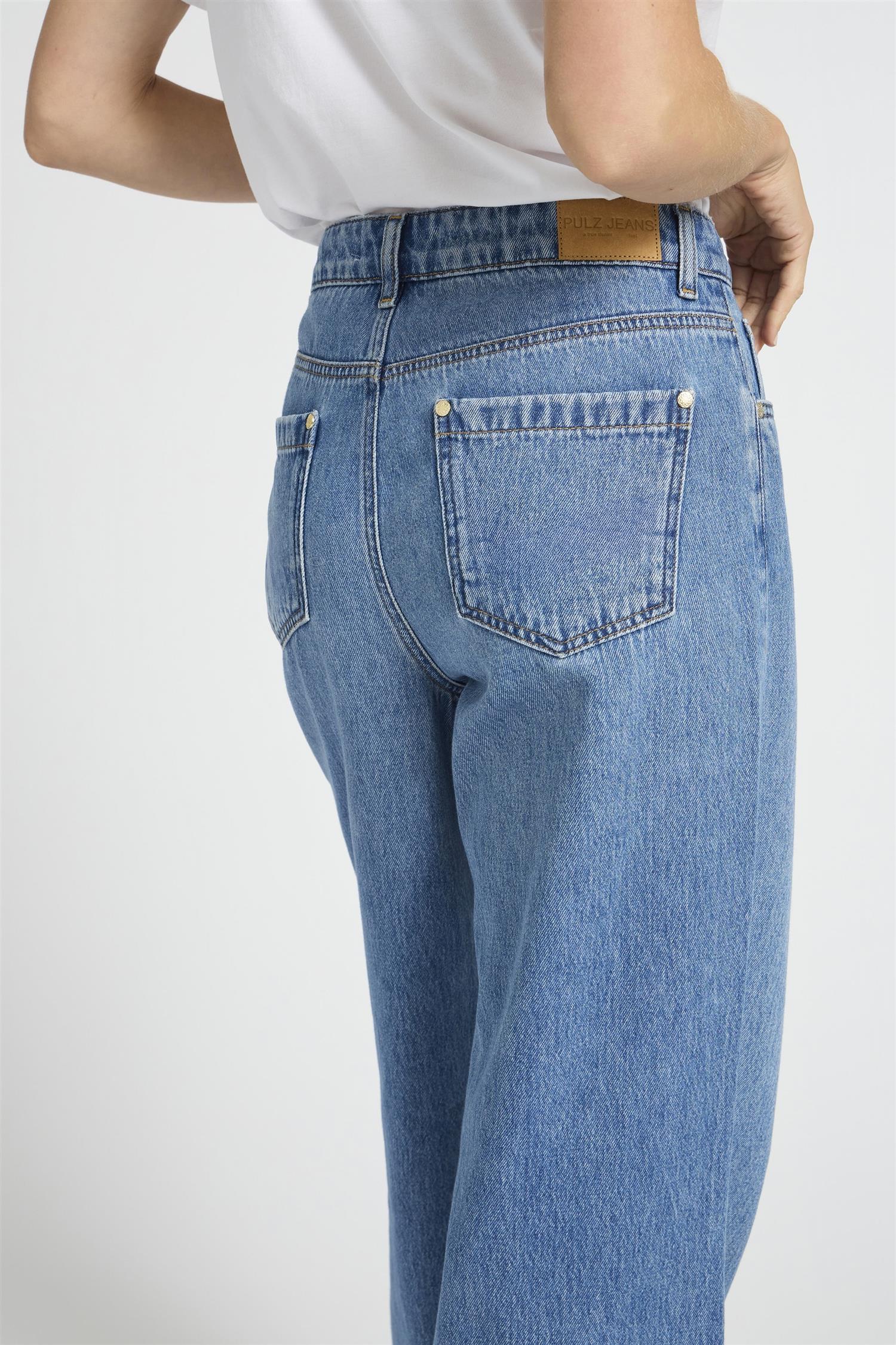 Pzapril Uhw Jeans Wide Leg Blå