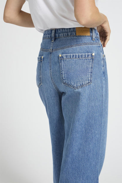 Pzapril Uhw Jeans Wide Leg Blå