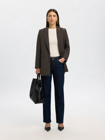 Slwrita Ls Relaxed Blazer Mel Noos Brun