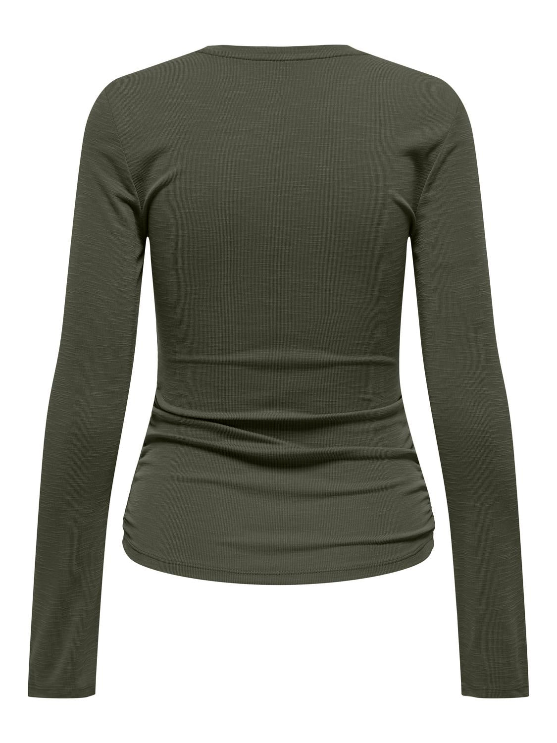 Onlfree Life L/s Slub Rib Top Jrs Grønn