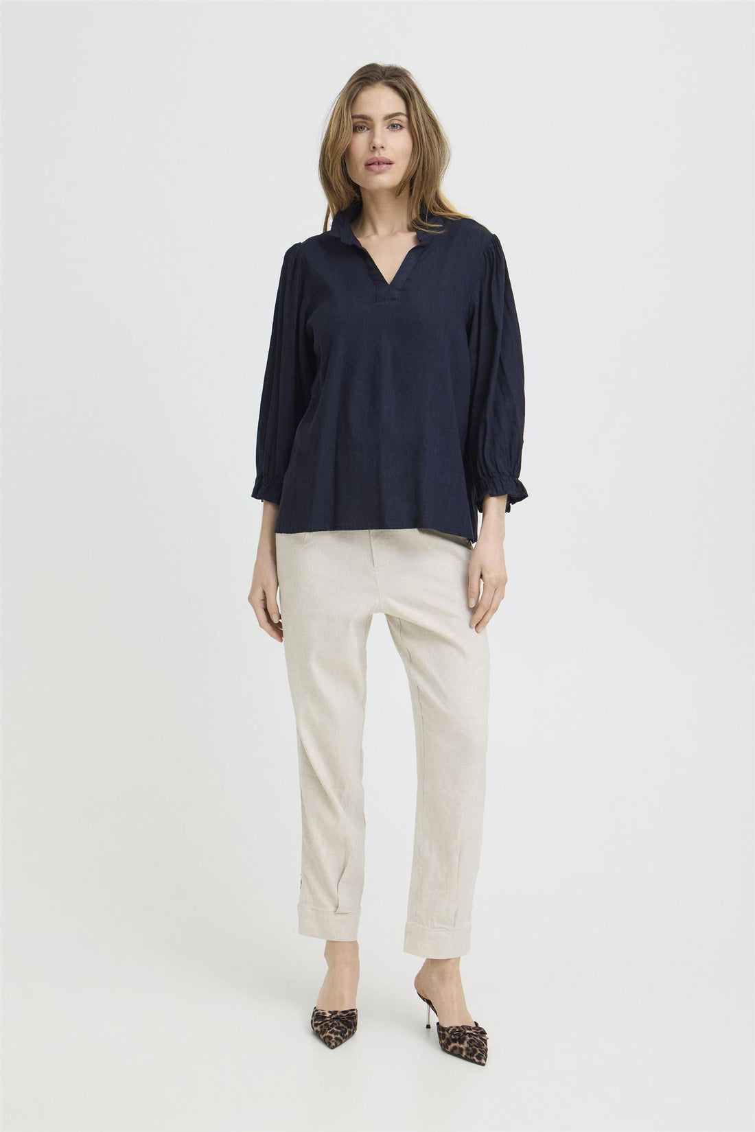 Pzluca Frill Blouse Blå
