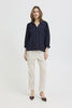 Pzluca Frill Blouse Blå