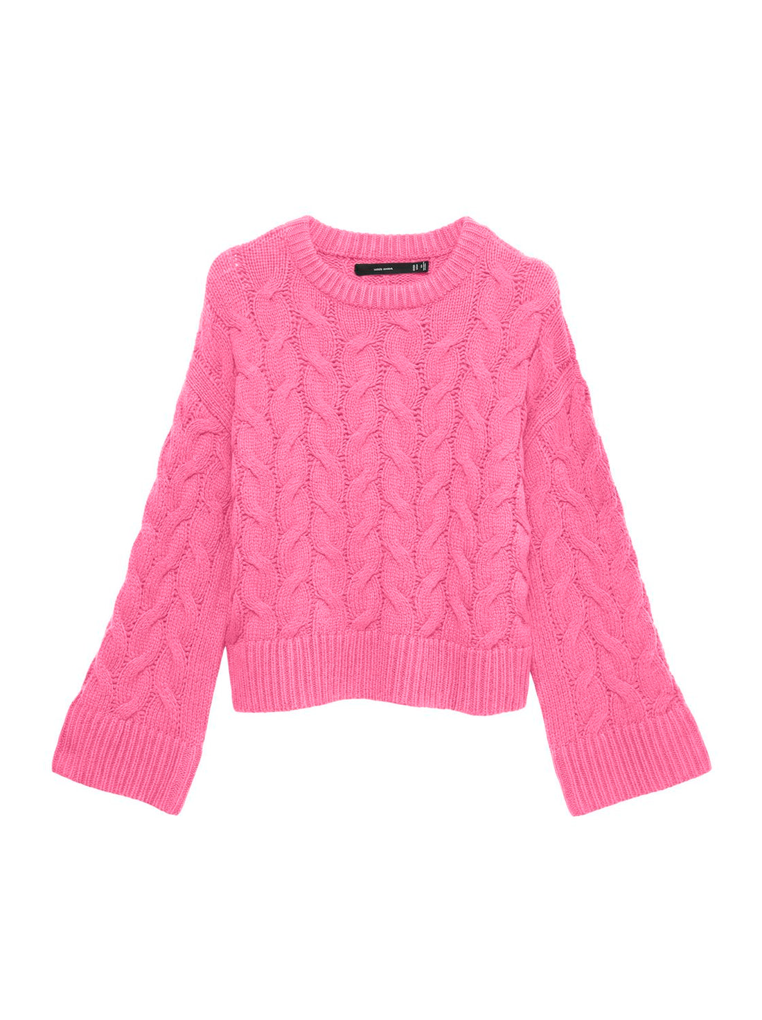Vmsvea Thea Ls O-Neck Cable Pullover Exp Rosa