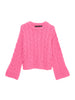 Vmsvea Thea Ls O-Neck Cable Pullover Exp Rosa