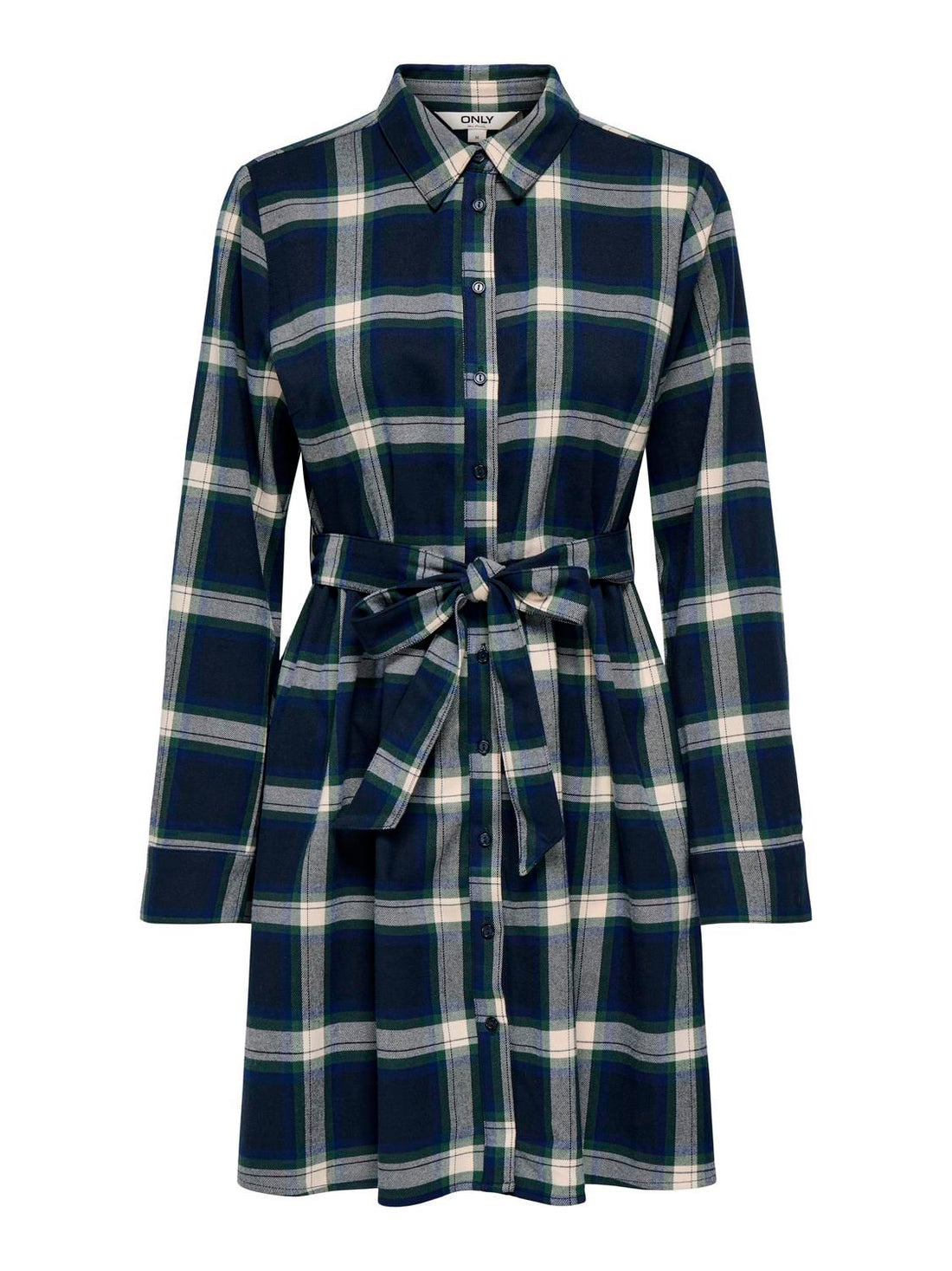 Onlwren Check Short Dress Wvn Blå